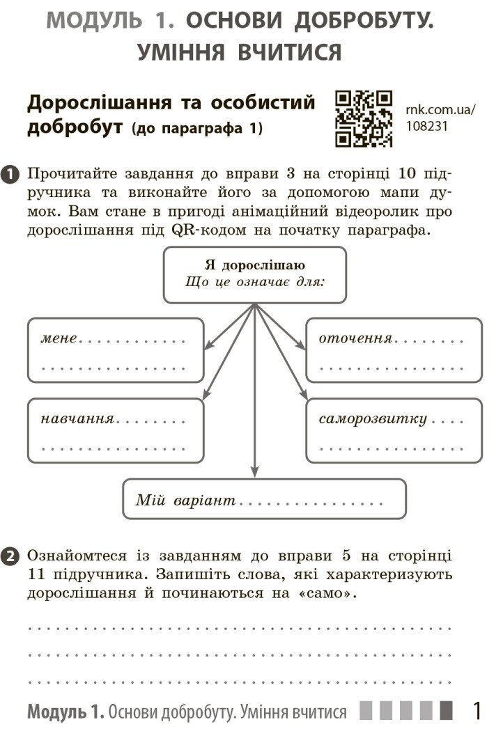 Здоров'я, безпека та добробут. Робочий зошит для 7 класу закладів загальної середньої освіти